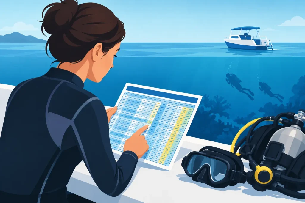 How to Read Dive Tables Safely and Confidently